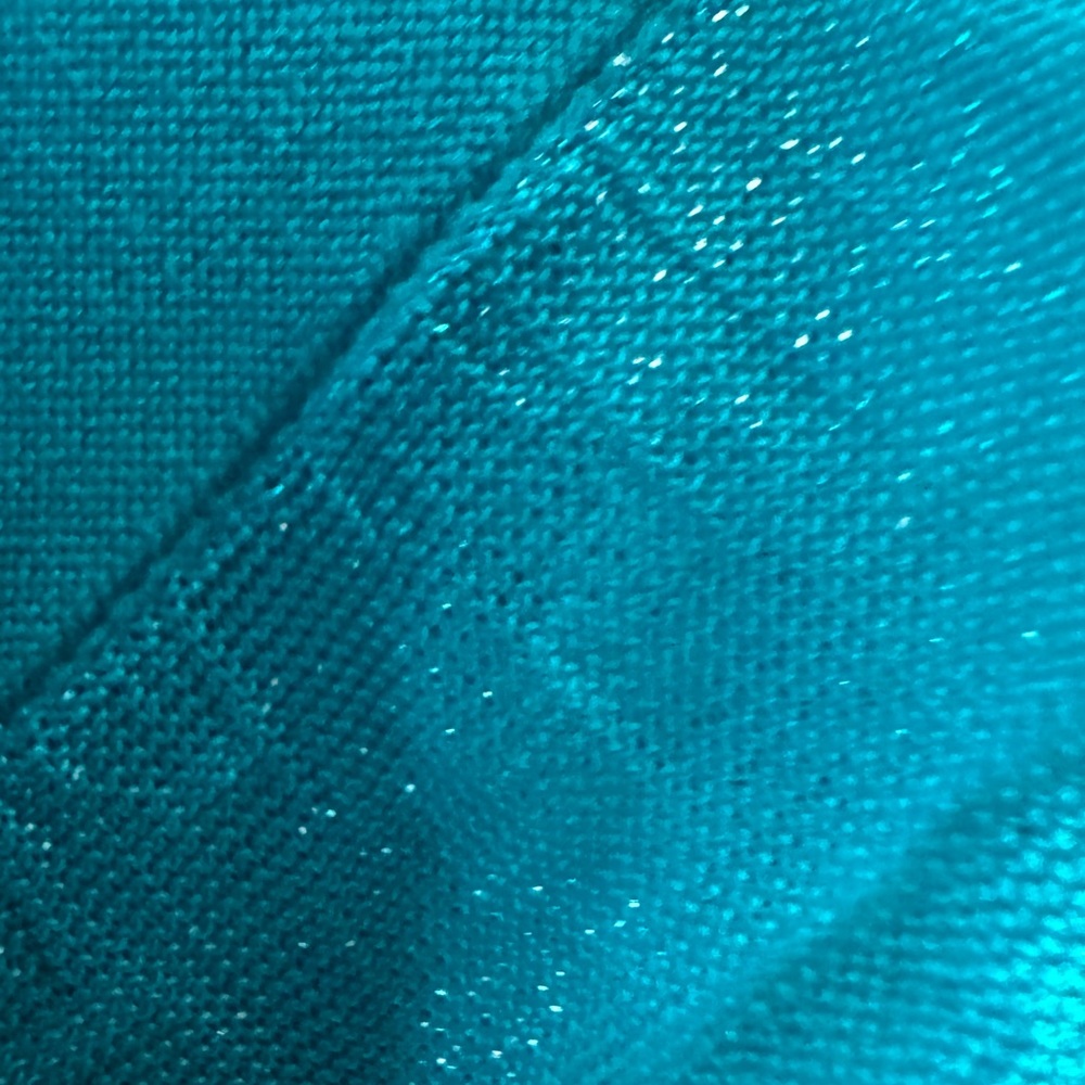 Y2K New Directions Size Medium Sparkle Blue Ruffle Wave Sleeveless Dress NWT New - Picture 5 of 5